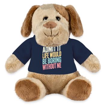 Admettez-le, la vie serait ennuyeuse sans moi - Chien en peluche Helge MiniFeet® - bleu marine - Devant