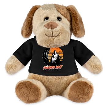 Wolf Spirit EINSAMER WOLF Retro Lustiges - MiniFeet® Hund Helge - Schwarz - Vorne