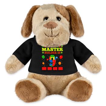 Master Builder 9 Years Old Block Building 9th BDay - MiniFeet® Hund Helge - Schwarz - Vorne