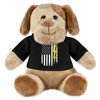 US-Flagge Flash Patriotischer Elektroingenieur - MiniFeet® Hund Helge - Schwarz - Vorne