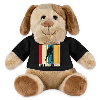 Hockey Eishockey Eishockeyspieler Geschenk - MiniFeet® Hund Helge - Schwarz - Vorne