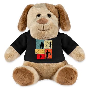 Fishing Silhouettes Retro Look - MiniFeet® Dog Helge - black - Front
