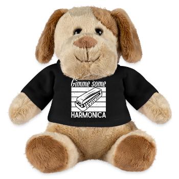 Musicien d’harmonica Donne-moi un peu d’harmonica - Chien en peluche Helge MiniFeet® - noir - Devant