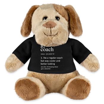 Définition de coach de gym : Instructeur de fitness drôle - Chien en peluche Helge MiniFeet® - noir - Devant