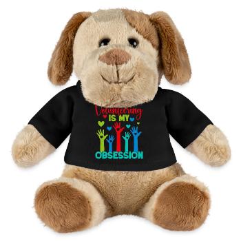 L’appréciation du bénévolat est mon obsession bénévole - Chien en peluche Helge MiniFeet® - noir - Devant