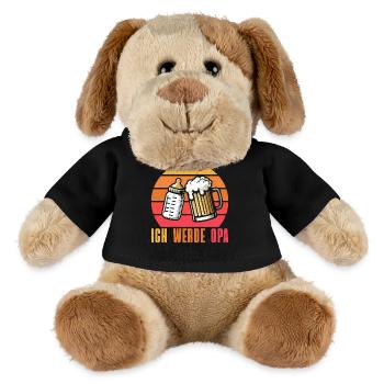 Je vais être grand-père, bébé, grand-père, papa, grand-père - Chien en peluche Helge MiniFeet® - noir - Devant