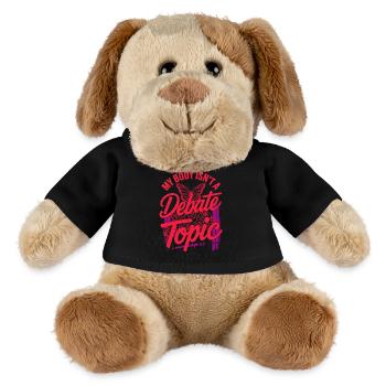 Féminisme pour la Journée des Femmes : Mon corps n’est pas un sujet réservé - Chien en peluche Helge MiniFeet® - noir - Devant