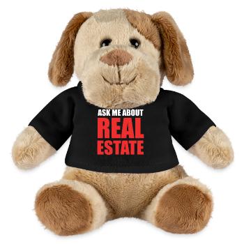 Ask Me About Real Estate – Bold Red - MiniFeet® Hund Helge - Schwarz - Vorne