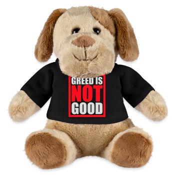Greed Is Not Good Antikapitalismus Aussage Protest - MiniFeet® Hund Helge - Schwarz - Vorne