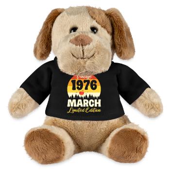 50 Year Anniversary March 1976 Retro Vintage Gift - MiniFeet® Dog Helge - black - Front