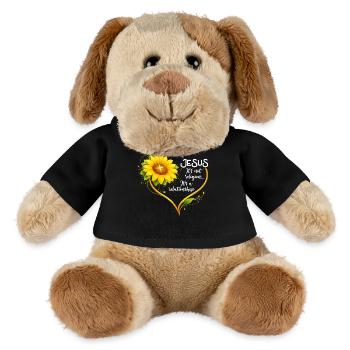 Inspirierende Christliche Sonnenblumen Jesus - MiniFeet® Hund Helge - Schwarz - Vorne