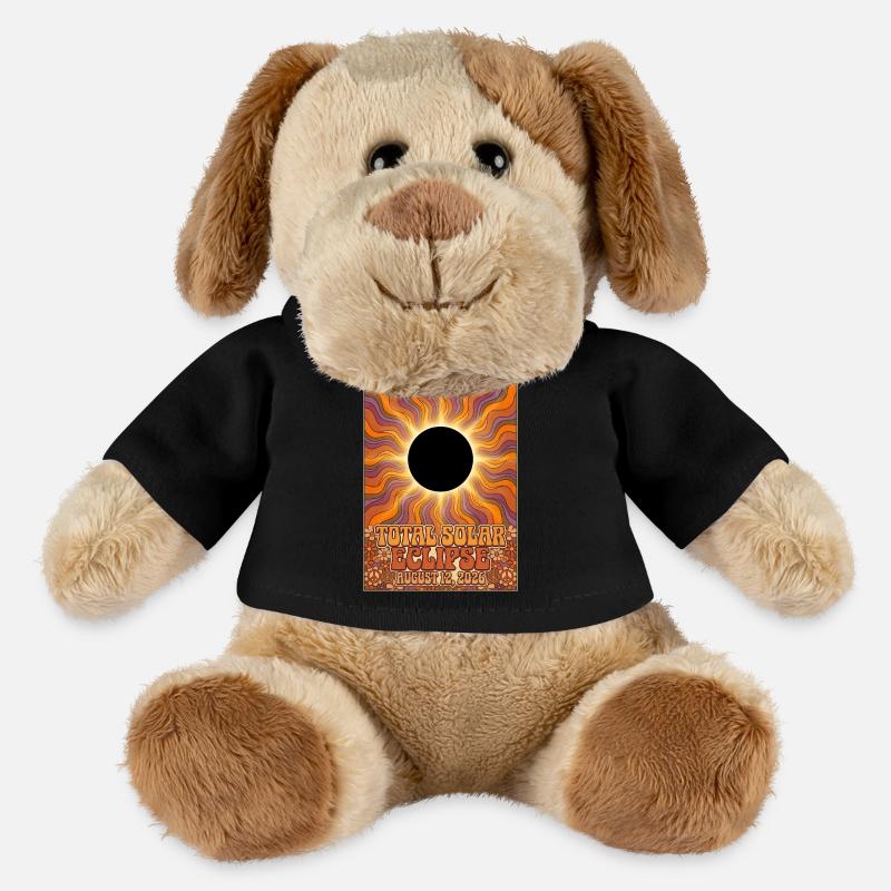 Total Solar Eclipse 2026 Sunburst Poster - MiniFeet® Dog Helge - black
