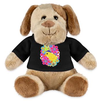 Frühling Retro Küken Huhn Kinder Ostern - MiniFeet® Hund Helge - Schwarz - Vorne