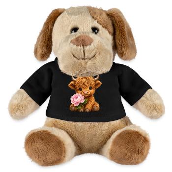 Highland Cow, Hochlandkuh Hochlandrind Pfingstrose - MiniFeet® Hund Helge - Schwarz - Vorne