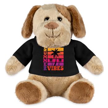 Ambiances estivales Palmiers Plage rétro de soleil - Chien en peluche Helge MiniFeet® - noir - Devant