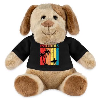 Paradise Surf été | Surf & Beach Retro Vintage - Chien en peluche Helge MiniFeet® - noir - Devant