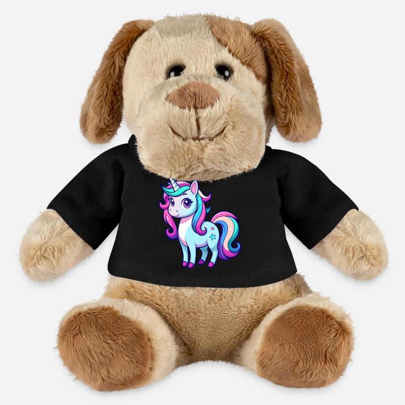 Süßes Regenbogen-Einhorn - MiniFeet® Hund Helge - Schwarz