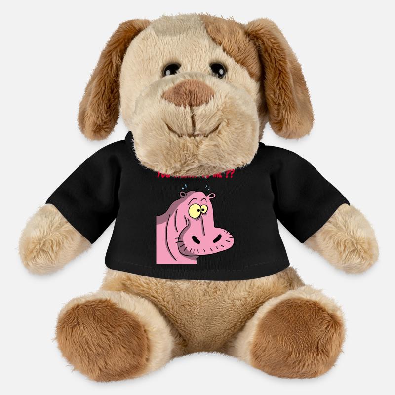 Rosa Nilpferd - MiniFeet® Hund Helge - Schwarz