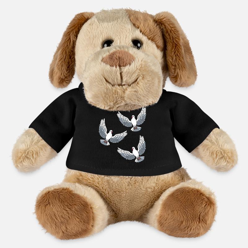 Pigeons Oiseaux - Chien en peluche Helge MiniFeet® - noir