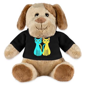 Ukraine Hauskatzen Katze Tierfreund Tierschutz - MiniFeet® Hund Helge - Schwarz - Vorne
