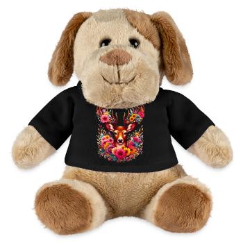 Deer decorated with flower flowers - MiniFeet® Dog Helge - black - Front