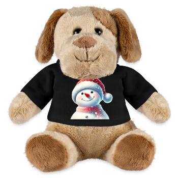 Charmanter Schneemann in Winterkleidung - MiniFeet® Hund Helge - Schwarz - Vorne