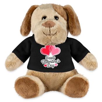 Alles Gute zum Valentinstag T-Shirt, Liebesgeschenk, Herz - MiniFeet® Hund Helge - Schwarz - Vorne