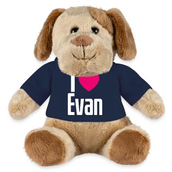 I Love Evan Pinkes Herz Ich liebe Evan - MiniFeet® Hund Helge - French Navy - Vorne