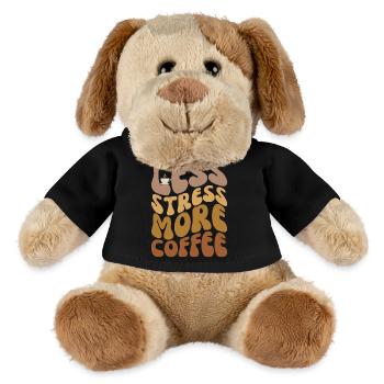 Moins de stress, plus de café - Chien en peluche Helge MiniFeet® - noir - Devant