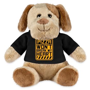 La pizza ne me brisera pas le cœur La nourriture aime l’humour - Chien en peluche Helge MiniFeet® - noir - Devant