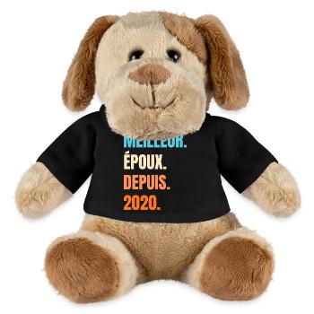 Meilleur Époux Depuis 2020 Cadeau Mari - Chien en peluche Helge MiniFeet® - noir - Devant