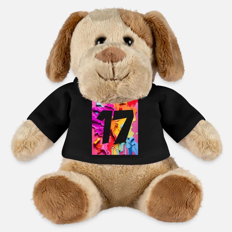 NR. 17 NUMMER 17 BUNT 17. GEBURTSTAG - MiniFeet® Hund Helge - Schwarz