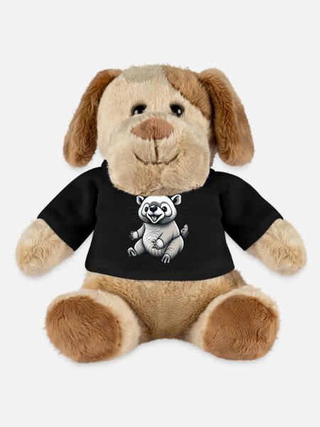 Small Seated Animal: Cartoon - MiniFeet® Dog Helge - black