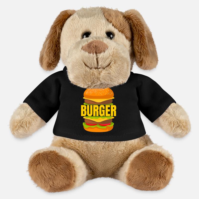 Burger, Burger essen, Burger-Fan - MiniFeet® Hund Helge - Schwarz