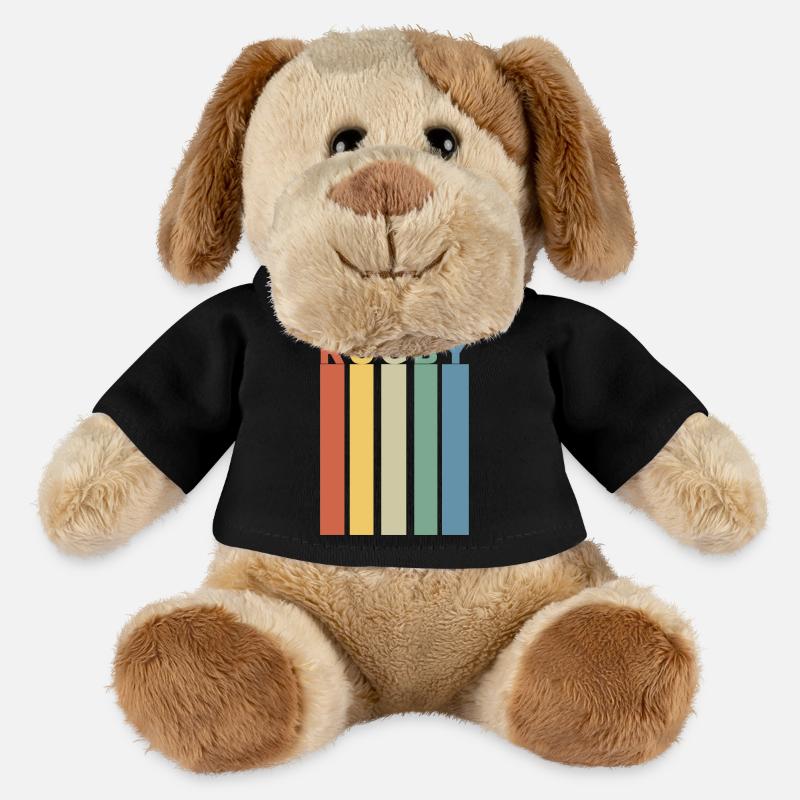 Retro-Rugby-Band mit vertikalen Farben - MiniFeet® Hund Helge - Schwarz