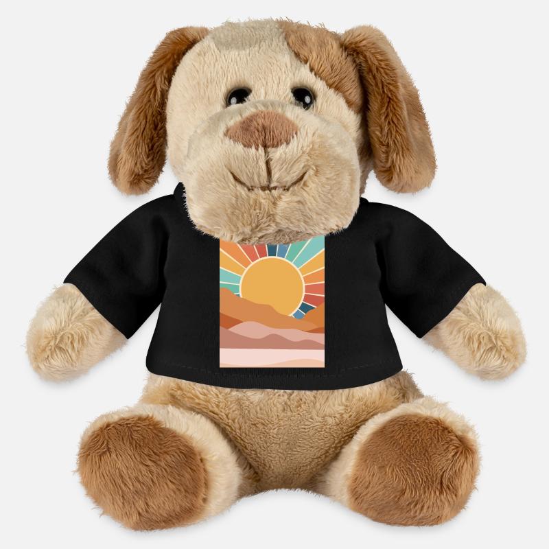Coucher de soleil dans le désert - Chien en peluche Helge MiniFeet® - noir