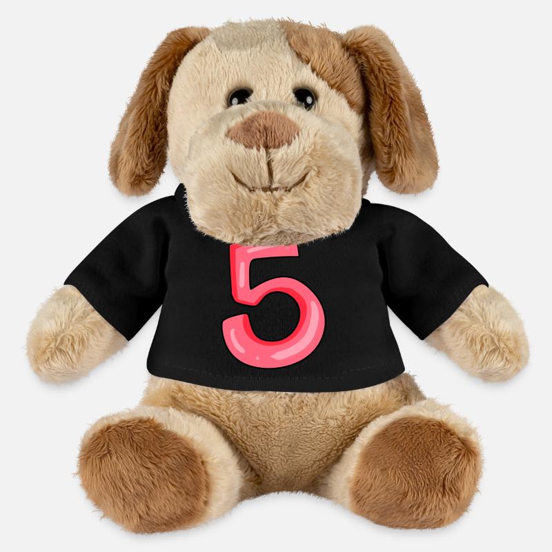 Zahl 5 Nummer - MiniFeet® Hund Helge - Schwarz