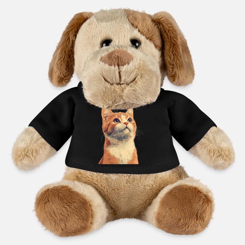 Chat roux mignon - Chien en peluche Helge MiniFeet® - noir