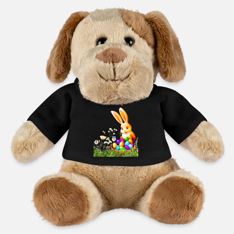 Easter bunny with colorful eggs - MiniFeet® Dog Helge - black