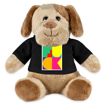 Pop Art Mot en F - Chien en peluche Helge MiniFeet® - noir - Devant
