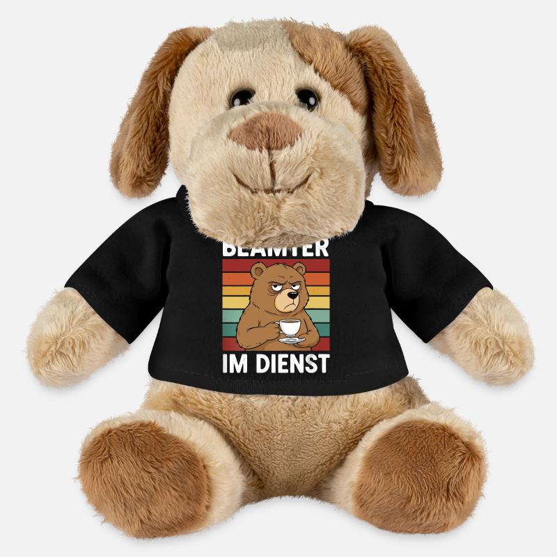 Beamter Kaffee Bär Beamtentum Beamte - MiniFeet® Hund Helge - Schwarz