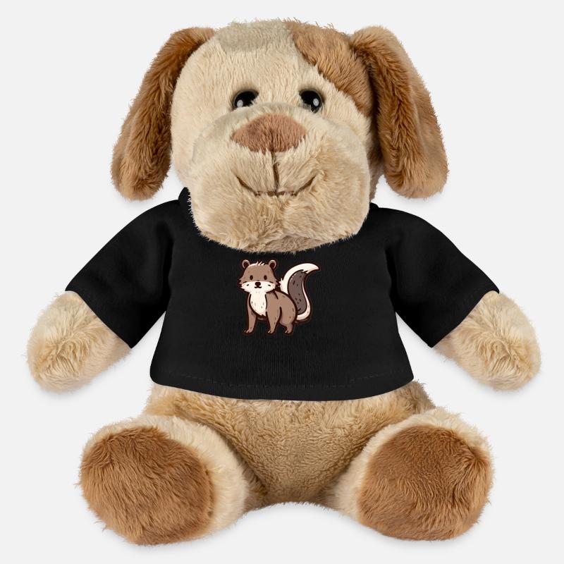 Mouffette mignonne brune - Chien en peluche Helge MiniFeet® - noir