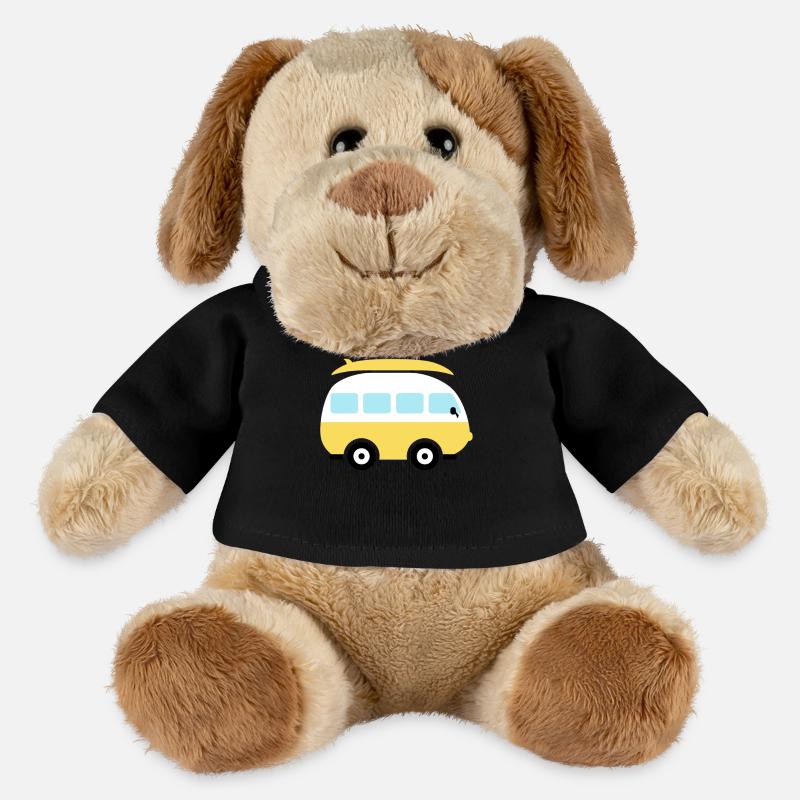 Petit van jaune - Chien en peluche Helge MiniFeet® - noir