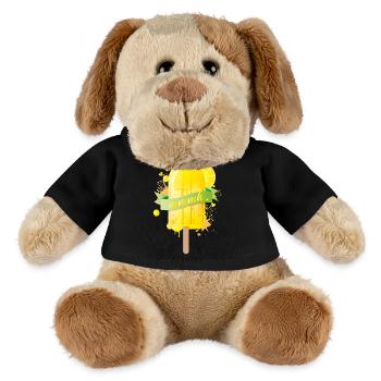 Lemon yellow delicious ice cream in graffiti style - MiniFeet® Dog Helge - black - Front