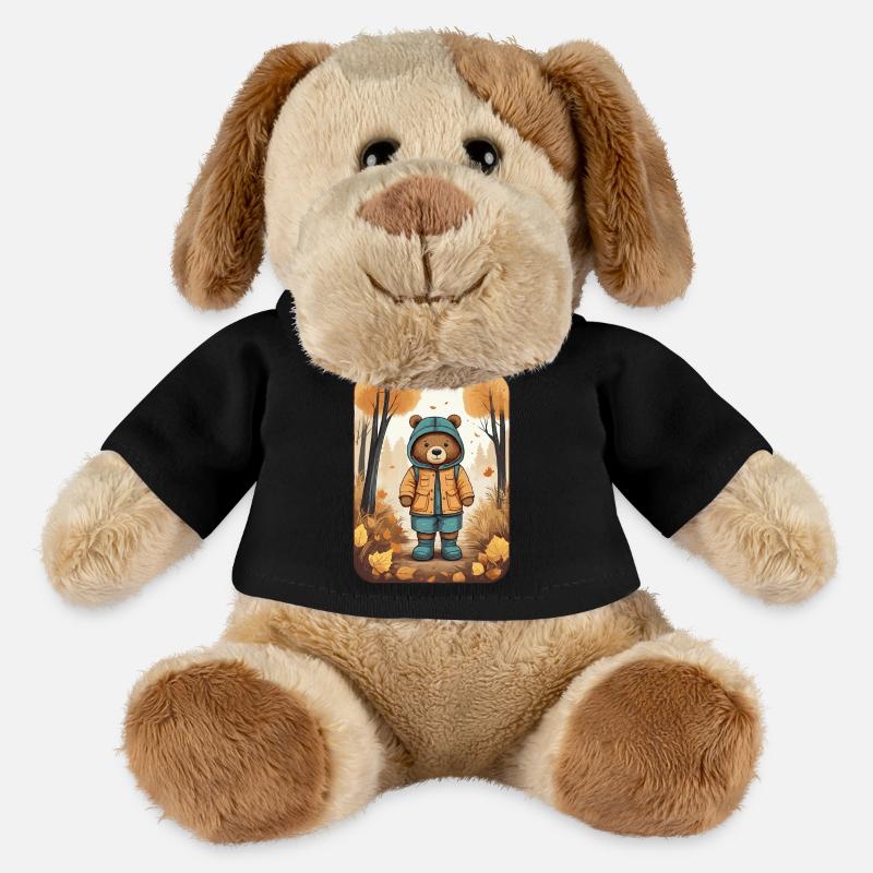 Cute bear with raincoat - MiniFeet® Dog Helge - black