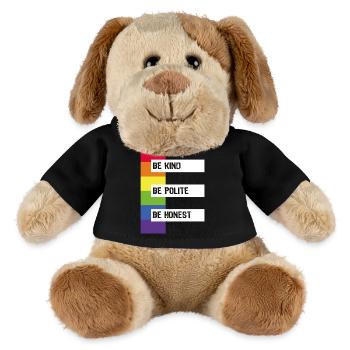be kind be polite be honest LGBT - MiniFeet® Dog Helge - black - Front