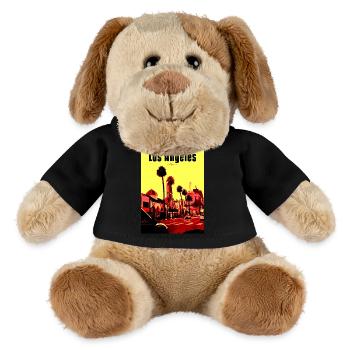 Los Angeles PopArt Straßenszene - MiniFeet® Hund Helge - Schwarz - Vorne
