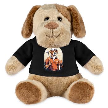 Hund Golfer Golfspieler Design Streetwear - MiniFeet® Hund Helge - Schwarz - Vorne