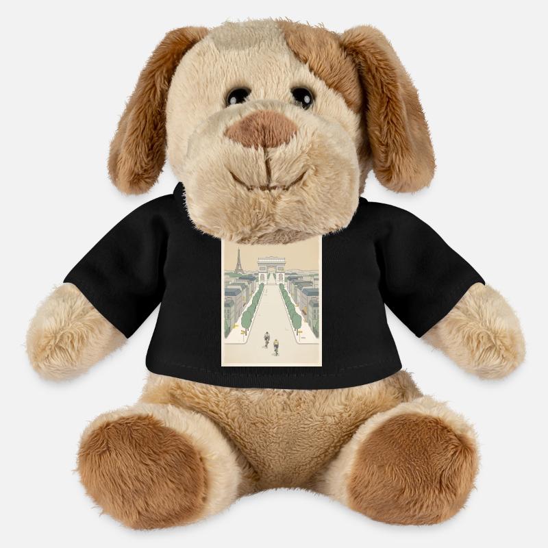 Arrivée à Paris — Souvenir du cyclisme - Chien en peluche Helge MiniFeet® - noir