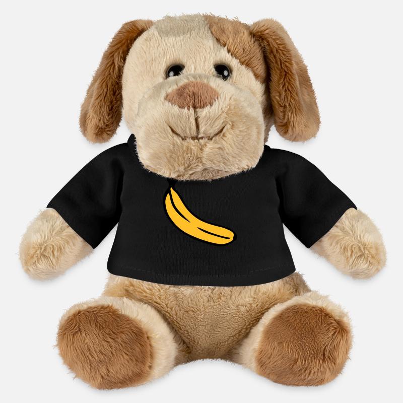 Banane - Chien en peluche Helge MiniFeet® - noir